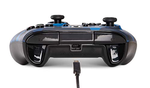 PowerA Mando con Cable con licencia oficial para Xbox One, Xbox One S, Xbox One X y Windows 10 - Camuflaje azul sigilo