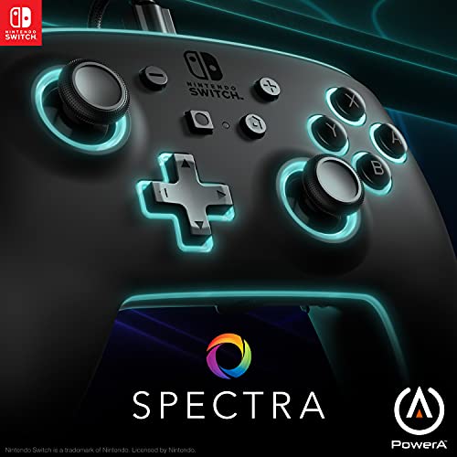 PowerA - Mando con cable mejorado para Nintendo Switch, con iluminación, diseño Spectra, licencia oficial