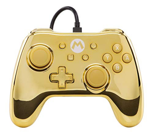 PowerA - Mando con cable para Nintendo Switch, diseño de Mario dorado