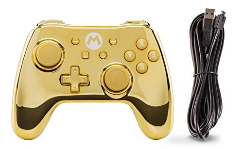 PowerA - Mando con cable para Nintendo Switch, diseño de Mario dorado