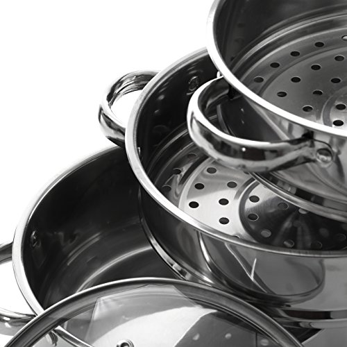 Premier Housewares - Set de cocción al Vapor (Tapa de Cristal, 22 x 25 cm)