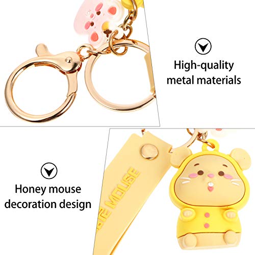 PRETYZOOM Key Pendant Metal Cartoon Mouse Key Chain Key Ring Adorable Purse Bag Phone Charm Colgante Decoración para Niño Juguete Navidad Año Nuevo Favores Regalo (Amarillo)