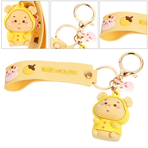 PRETYZOOM Key Pendant Metal Cartoon Mouse Key Chain Key Ring Adorable Purse Bag Phone Charm Colgante Decoración para Niño Juguete Navidad Año Nuevo Favores Regalo (Amarillo)