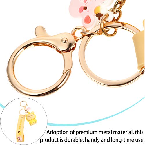 PRETYZOOM Key Pendant Metal Cartoon Mouse Key Chain Key Ring Adorable Purse Bag Phone Charm Colgante Decoración para Niño Juguete Navidad Año Nuevo Favores Regalo (Amarillo)