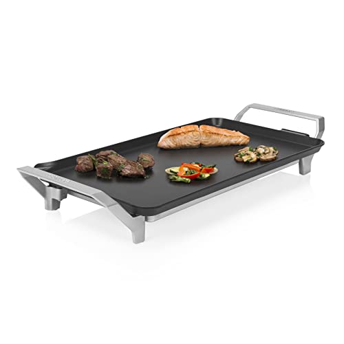 Princess 103110 Table Chef Premium XL, 46 x 26 cm, Plancha grande para cocinar sin aceite de aluminio fundido con revestimiento antiadherente, Asas frías al tacto, Termostato regulable, 2500 W