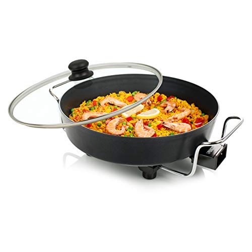 Princess 162367 Multi Wonder Chef Pro, Cazuela multiusos eléctrica versátil, 35 cm de diámetro, 7 cm de profundidad, termostato regulable, 1800 W, Negro