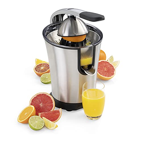 Princess 201851 Master Juicer Exprimidor de cítricos, 160 W, Cono universal de acero inoxidable, Brazo de Palanca Profesional, Filtro para Pulpa, Acero Inoxidable