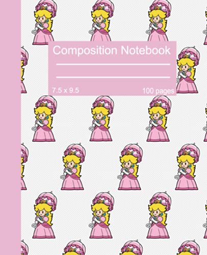 Princess Peach Composition Notebook, 100 College Ruled Paper