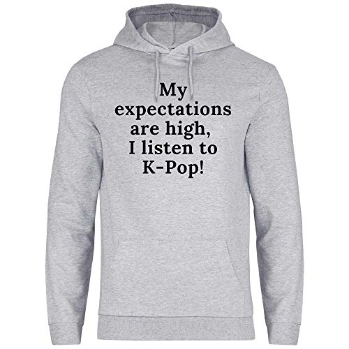 Print Dynastie Sudadera con Capucha para Hombre KPOP Trainee Idol Koreaboo Korean Listas de música Pop Star Seúl Corea del Sur, Tamaño:M, Color:High Expectations Heather Grey