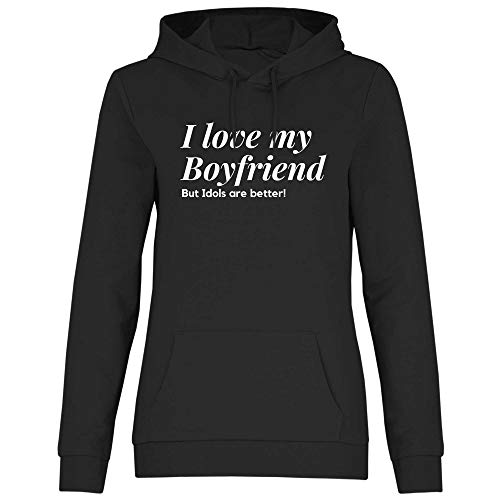 Print Dynastie Sudadera con Capucha para Mujer KPOP Trainee Idol Koreaboo Korean Listas de música Pop Star Seúl Corea del Sur, Tamaño:XXL, Color:Love My Boyfriend Black