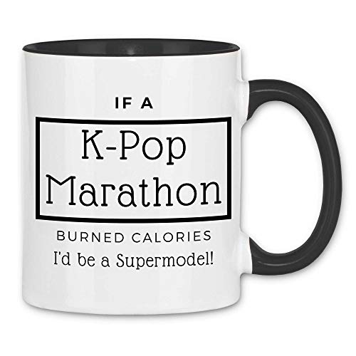 Print Dynastie Taza Kpop Trainee Idol Koreaboo Korean listas de música pop star Seúl Corea del Sur, Color:K-Pop Marathon White Black