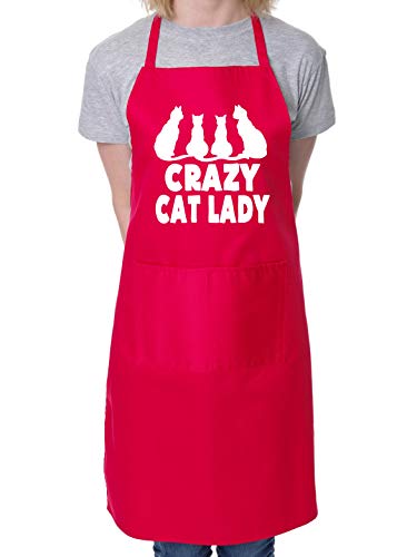 Print4U Crazy Cat Lady para barbacoa – Delantal, diseño de