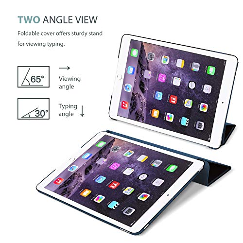 ProCase Funda Inteligente para iPad Air 2, Carcasa Folio Ligera y Delgada con Smart Cover/Reverso Translúcido Esmerilado/Soporte, para Apple iPad Air 2 (A1566 A1567) –Azul Marino