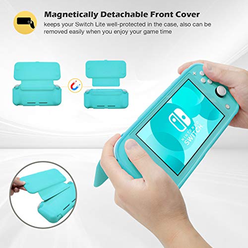 ProCase Funda Protectora para Nintendo Switch Lite con 2 Protectores de Pantalla Vidrio Templado, Estuche con Tapa Antiarañazos de Cubierta Suave y Delgada para Nintendo Switch Lite 2019 – Turquesa