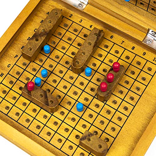 Professor PUZZLE Sea Battle - Una toma de madera en el tradicional juego de mesa de 2 juegos, hunde tus acorazados oponentes - Sea Battle