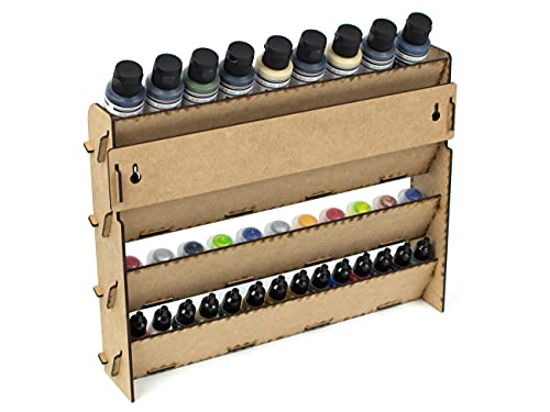 PROSCALE Soporte organizador pinturas miniaturas modelismo. Kit mesa de trabajo vallejo bote pinturas pinceles vallejo acrilico miniaturas warhammer modelismo maquetas (Universal)