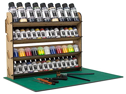 PROSCALE Soporte organizador pinturas miniaturas modelismo. Kit mesa de trabajo vallejo bote pinturas pinceles vallejo acrilico miniaturas warhammer modelismo maquetas (Universal)
