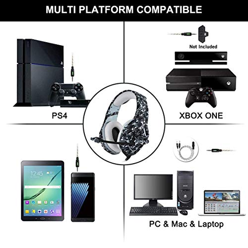 PS4 Gaming Headset Micrófono con cancelación de ruido para PC Gamer Auriculares gaming para computadora portátil Teléfonos inteligentes Surround Stereo Sound Control de volumen