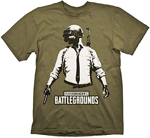 PUBG - Playerunknown's Battlegrounds Logo Premium Camiseta para hombre - (Oliv) (S-XL) verde oliva XL