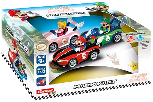Pull and Speed 15813001, Mario Kart, 3 Pack