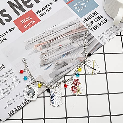 Pulsera Anime Attack On Titan Charms Pulseras Shingeki No Kyojin Wings Of Liberty Freedom Scouting Legion Eren Bangles Para Mujeres Hombres