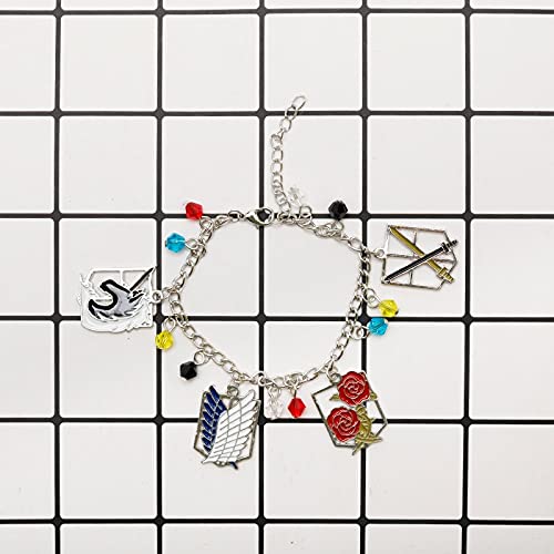 Pulsera Anime Attack On Titan Charms Pulseras Shingeki No Kyojin Wings Of Liberty Freedom Scouting Legion Eren Bangles Para Mujeres Hombres