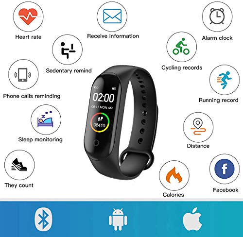 Pulsera de Actividad física, Reloj Inteligente con Oxígeno Sanguíneo Presión Arterial Frecuencia Cardíaca,podómetro,Calorías,Pulsera Deportiva, Monitores de Actividad,Pulsera de Salud y Fitness