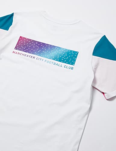 Puma Manchester City Temporada 2021/22, Equipación de Juego, Camiseta, Hombre, White-Ocean Depths, XXL