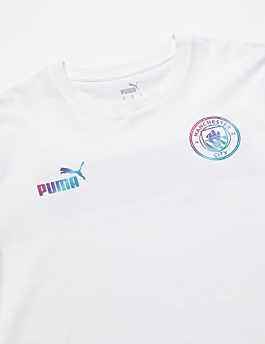 Puma Manchester City Temporada 2021/22, Equipación de Juego, Camiseta, Hombre, White-Ocean Depths, XXL