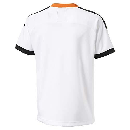 Puma Valencia CF Temporada 2020/21-Home Shirt Replica Jr Camiseta Primera Equipación, Unisex, White Black-Vibrant Orange, 152