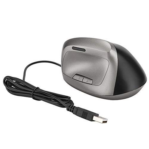 PUSOKEI Ratón Vertical para Juegos, ratón con Cable USB de diseño ergonómico 6D, 4 Botones, Ratones ópticos 1200DPI para Ordenador portátil, Windows 98/2000 / ME/XP(Negro)
