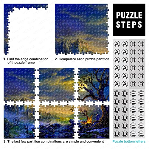 Puzzle 1000 Piezas árbol de la Luna Paisaje de fantasía Rompecabezas de Madera 52x38cm desafío para Hombres