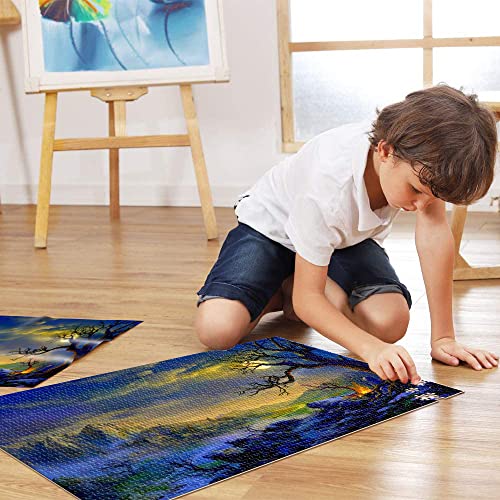 Puzzle 1000 Piezas árbol de la Luna Paisaje de fantasía Rompecabezas de Madera 52x38cm desafío para Hombres