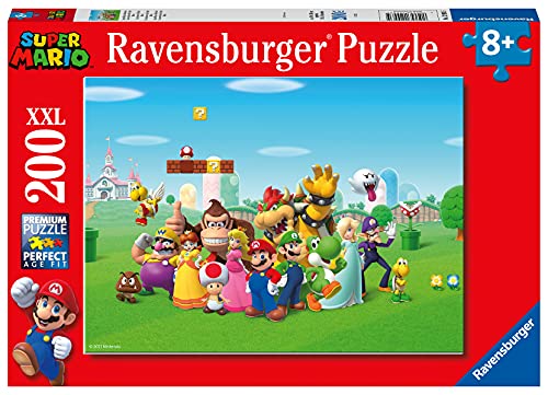 Puzzle 200 Piezas XXL, Super Mario, Puzzle 200 Piezas XXL, Puzzles para Niños, Edad Recomendada 8+, Rompecabeza de Calidad