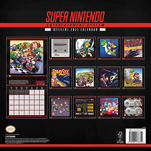Pyramid International C21003 - Calendario de pared 2021 Nintengo Snes, unisex