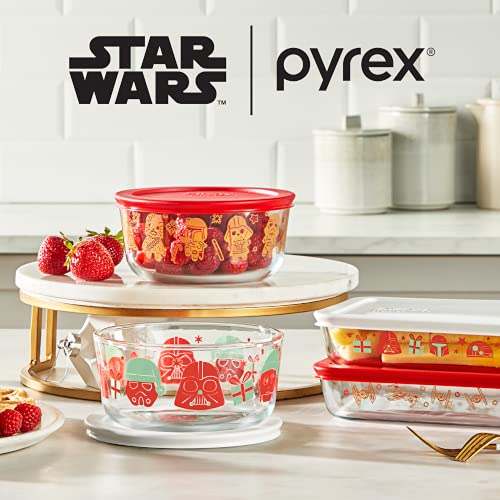Pyrex Star Wars - Juego de almacenamiento de cristal decorado para vacaciones, 8 piezas
