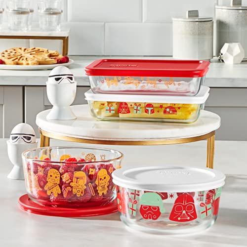 Pyrex Star Wars - Juego de almacenamiento de cristal decorado para vacaciones, 8 piezas