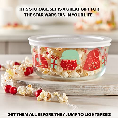 Pyrex Star Wars - Juego de almacenamiento de cristal decorado para vacaciones, 8 piezas