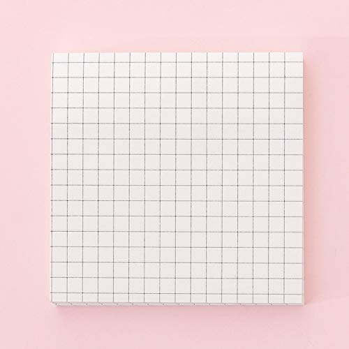 PYSDWE Office School Memo Pad Cute Planner Bloc de Notas, N Times Post Sticky Notes Barate To List List Grid 80 Hoja/PC (Color : White Grid)