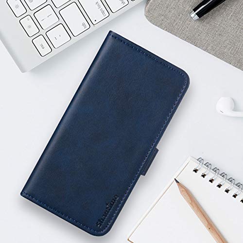 PZEMIN Estuche Funda para ZTE Blade V30 Vita + 1x Protector de Pantalla Vidrio Templado - Funda Libro ZTE Blade V30 Vita Carcasa Magnético Funda para ZTE Blade V30 Vita (Azul)