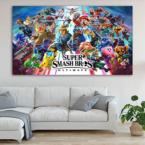QAZEDC Pintura Decorativa Canvas Posters and Prints Video Game Super Smash Bros. Ultimate Wallpaper Wall Art Paintings for Living Room Decor 60x80cm