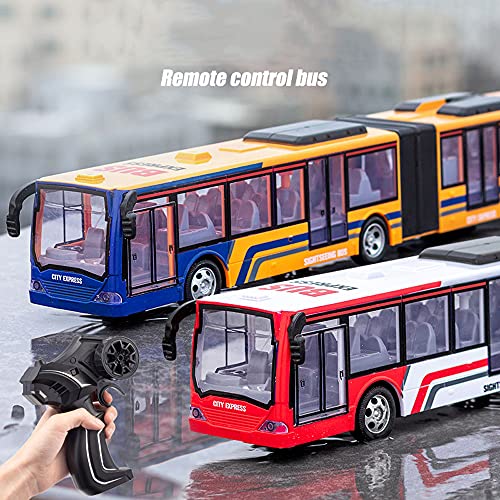 QHYZRV Bus grande Bus Bus de control remoto Bus de simulación extendida Bus recargable Bus de simulación Bus eléctrico Hobby Coche de juguete Coche deportivo recargable de 2,4 GHz RC Niño Niña Niño Ad