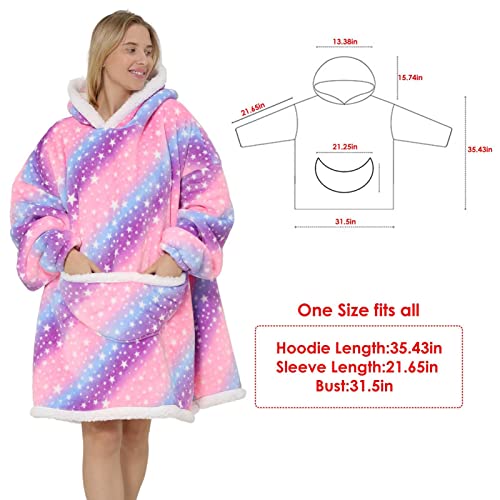 Qians Sudadera con Capucha de Manta para Usar, Sudadera de Manta cálida de Gran tamaño con Mangas de Bolsillos Profundos para Esposa, Novia, Amante