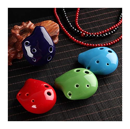 QQINGHAN Ocarina Flute 6 Agujero Soprano C Cerámica Ocarina de Tiempo Ocarina Flauta Instrumentos Musicales Instrumento Musical clásico (Color : Blue)