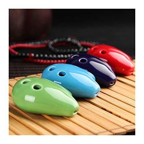 QQINGHAN Ocarina Flute 6 Agujero Soprano C Cerámica Ocarina de Tiempo Ocarina Flauta Instrumentos Musicales Instrumento Musical clásico (Color : Blue)