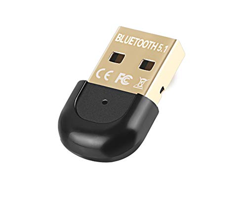 QueenDer Adaptador Bluetooth 5.1 USB Bluetooth EDR Dongle Transmisor y Receptor BLE Tecnología para PC Computadora Auriculares con Windows 7/8/8.1/10/Vista/XP