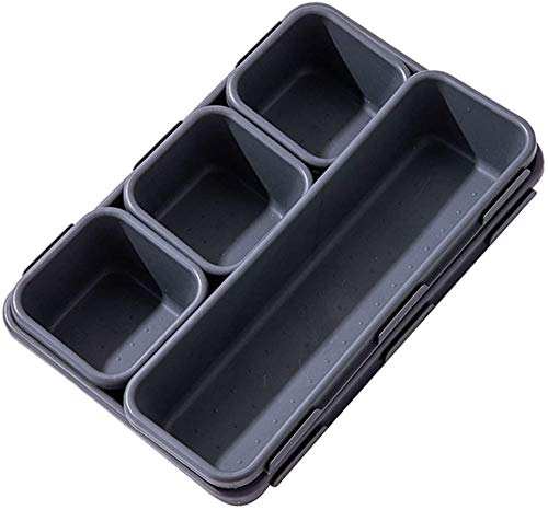 Queta 8 piezas Bandejas Organizadora de Cajones de Escritorio, Plástico Organizador Cajones Baño, Organizadores para Cajones, Apilables Almacenamiento para Cajones, para Cocina, Joyería, Habitación