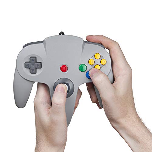 QUMOX Gaming USB Mando Controlador Gamepad con Cable para Consola N64 Gris