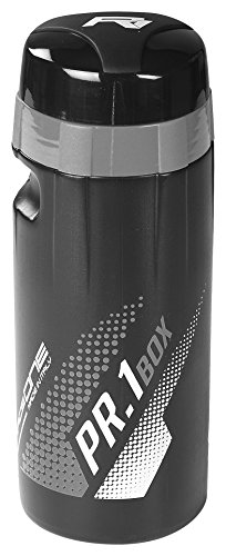 RaceOne PR1-BOX, Bidón de ciclismo, 600 ml, Negro (Negro/Blanco)