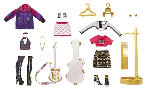 Rainbow High Rockstar Carmen Major Moda Set de Juego con 2 Conjuntos Mix&Match, Instrumentos Musicales y Accesorios para muñecas. Edad: 6 a 12 años, Color (423331-INT)
